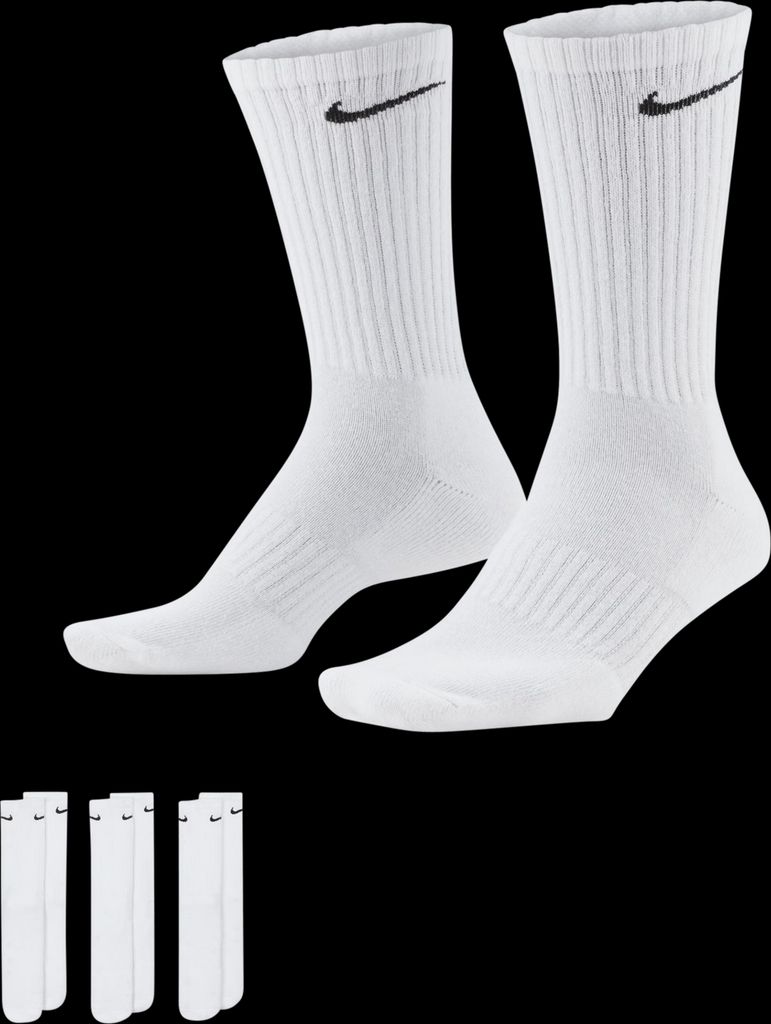 Nike Everyday Cushioned Training Crew Socks 3-pack - White/Black