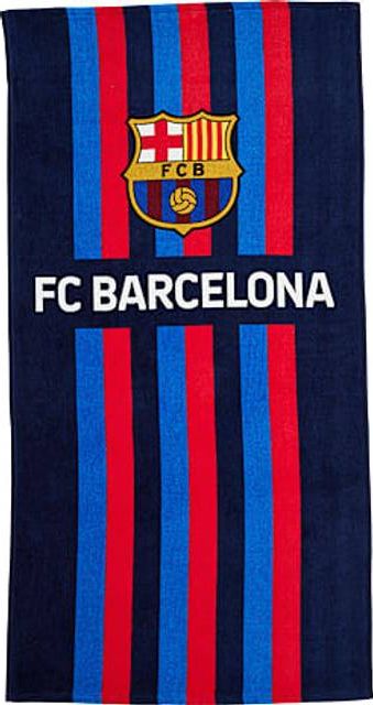 fc barcelona håndklæde - 70x140 cm