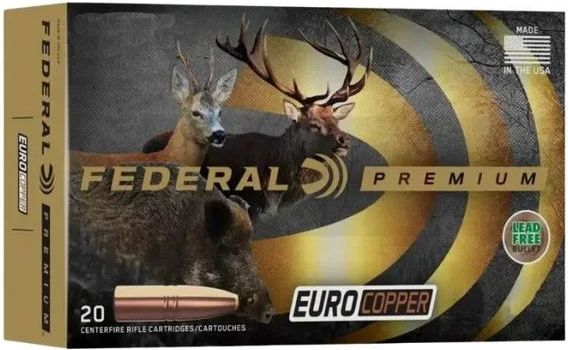 federal euro copper 308win 9,7g/150gr 20stk blyfri riffelpatron