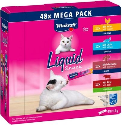 Vitakraft Liquid Snack Big Pack 48 x 15gr 720gr Kattesnack Klar