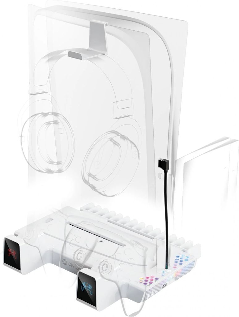 Oniverse Nexus 5 Cooling and charging stand - White (PS5/ PS5 Slim) - Miscellaneous Tillbehör till spelkonsol - Sony PlayStation 5