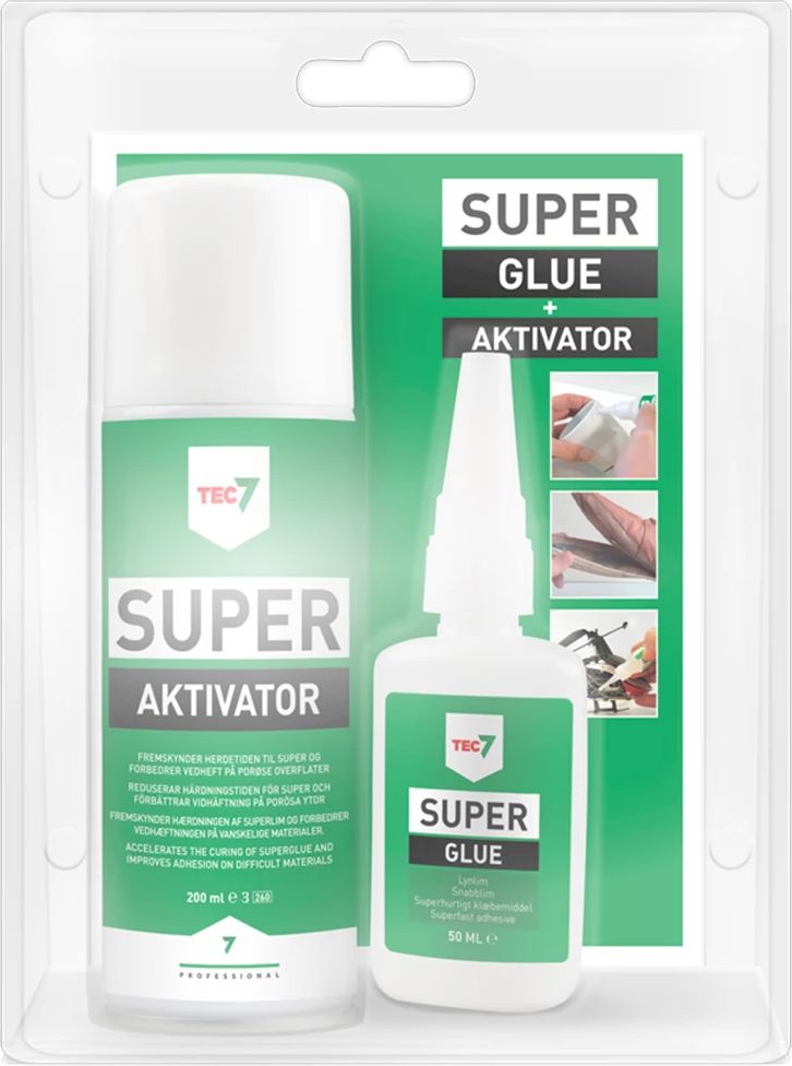 tec7 superlimsystem, super lim & aktivator, 50 + 200 ml