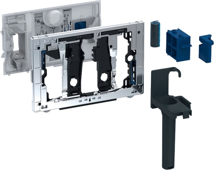 Geberit insert blue tabs chrome