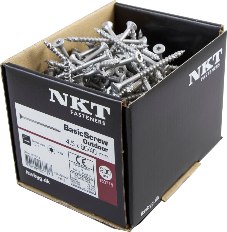 NKT Ruspert 1000 spunskrue, med undersænket hoved, 5,0x70 mm, 250 stk