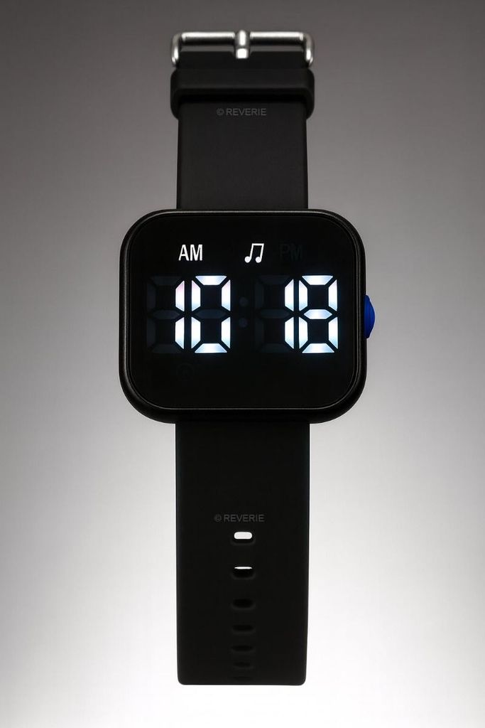 Fibex 16 Alarms Vibrating Acustic Reminder Watch Black
