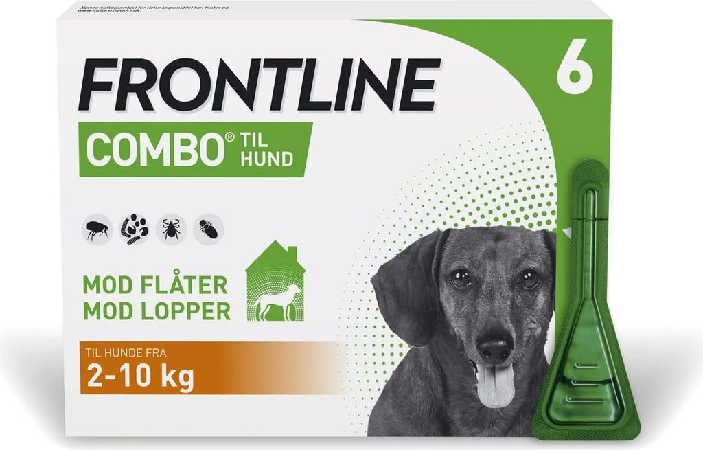 frontline flåt- & loppemiddel combo vet hund 2-10 kg- 6x0,67 ml