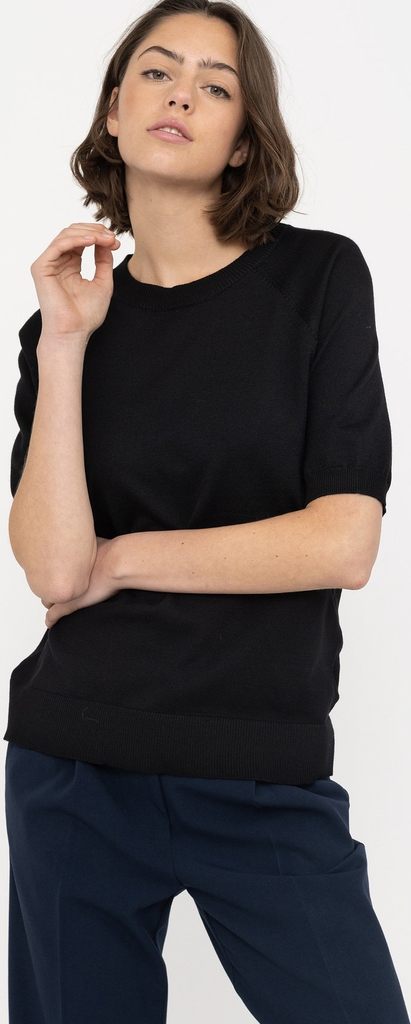 Soft Rebels Srmarla Ss O-Neck Knit - Black - M