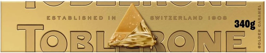 toblerone golden milk chocolate, honey and almond nougat large gift bar 340g