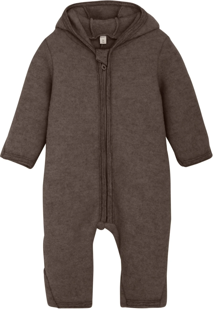 huttelihut brown melange køredragt ears wool fleece