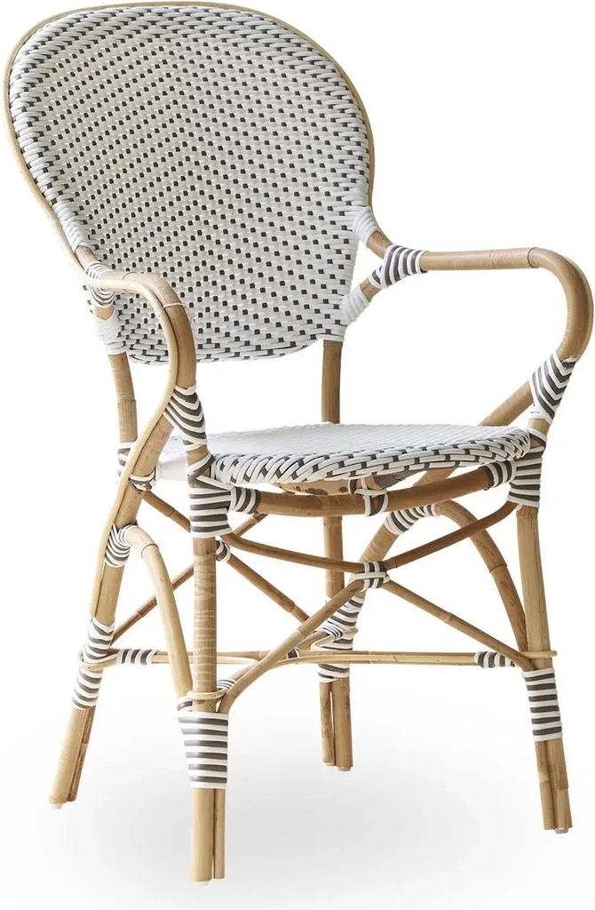 sika-design isabell caféstol med armlæn hvid
