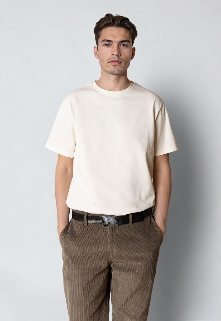 Clean Cut Copenhagen Stable Tshirt Mand Ecru Kortærmede T-shirt - Bomuld