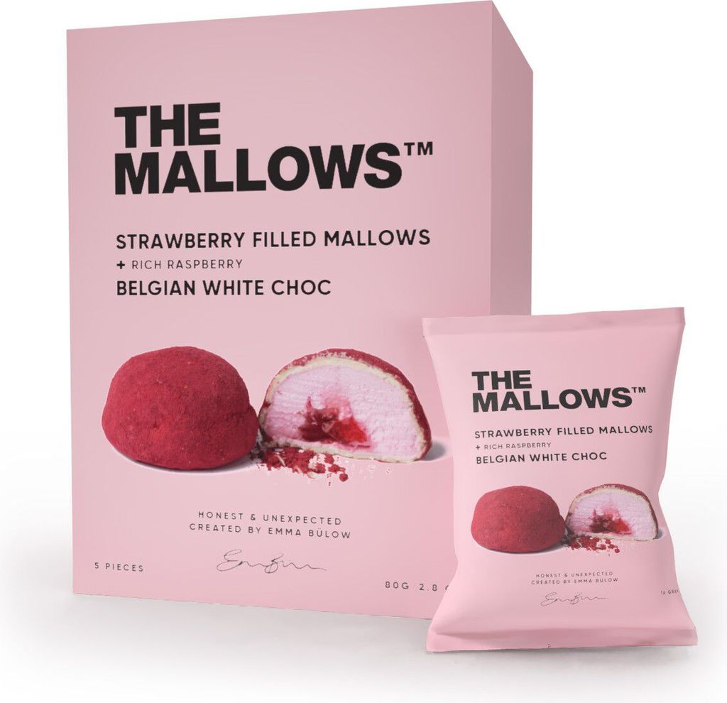 strawberry filled mallows med hindbær og hvid chokolade | mallows