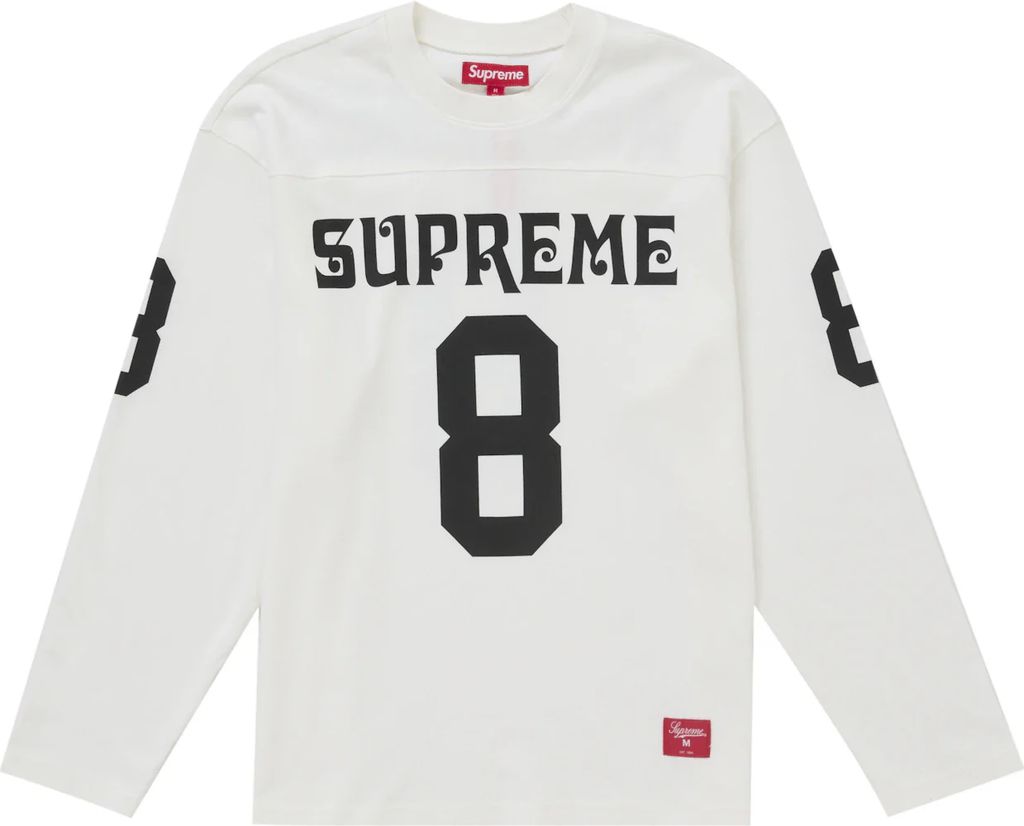 supreme affiliated l/s football top white