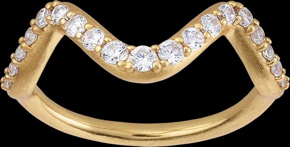 Wave Sparkle Small Ring - 50