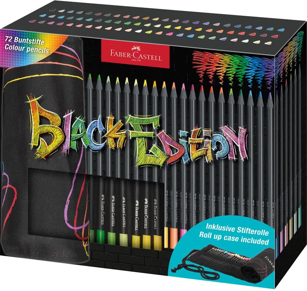 faber-castell black edition farveblyant penalhus rulle 72 ass