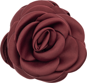 dark satin rose hair claw maroon