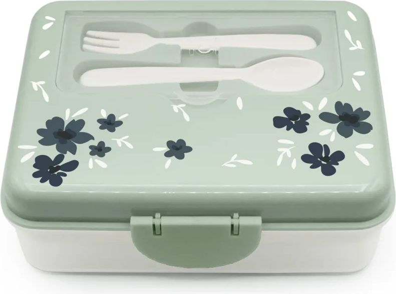 melii bento madkasse med rum - salvie med blomster