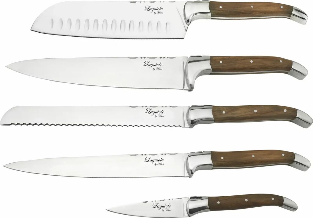 Laguiole By Hâws Chef Knivsæt 5 Dele Oliventræ Stål Knivsæt