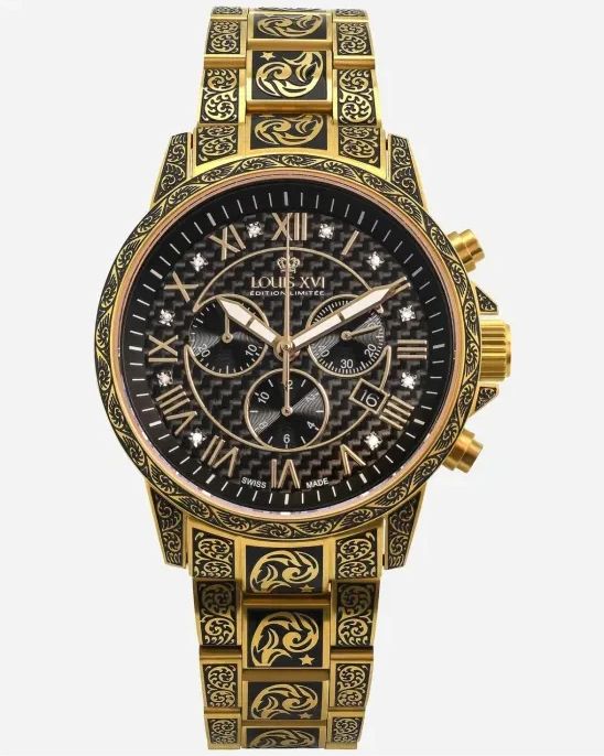 Louis XVI Palais Royale Inked 1702 43 mm Analog Watch
