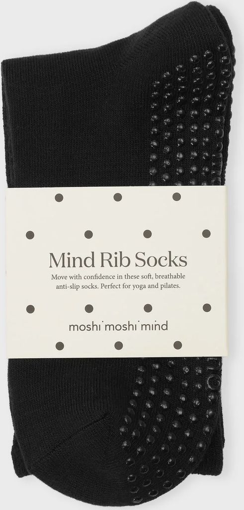 mind anti slip rib strømper - sort
