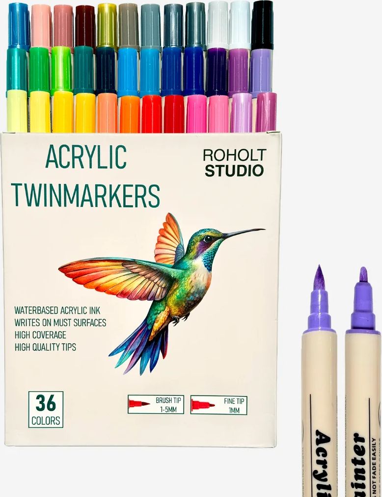 Roholt Studio 36-stk Akryl Twinmarkers