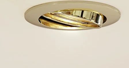 prios forsænket loftlampe fibur, guld, aluminium, ø 8,2 cm