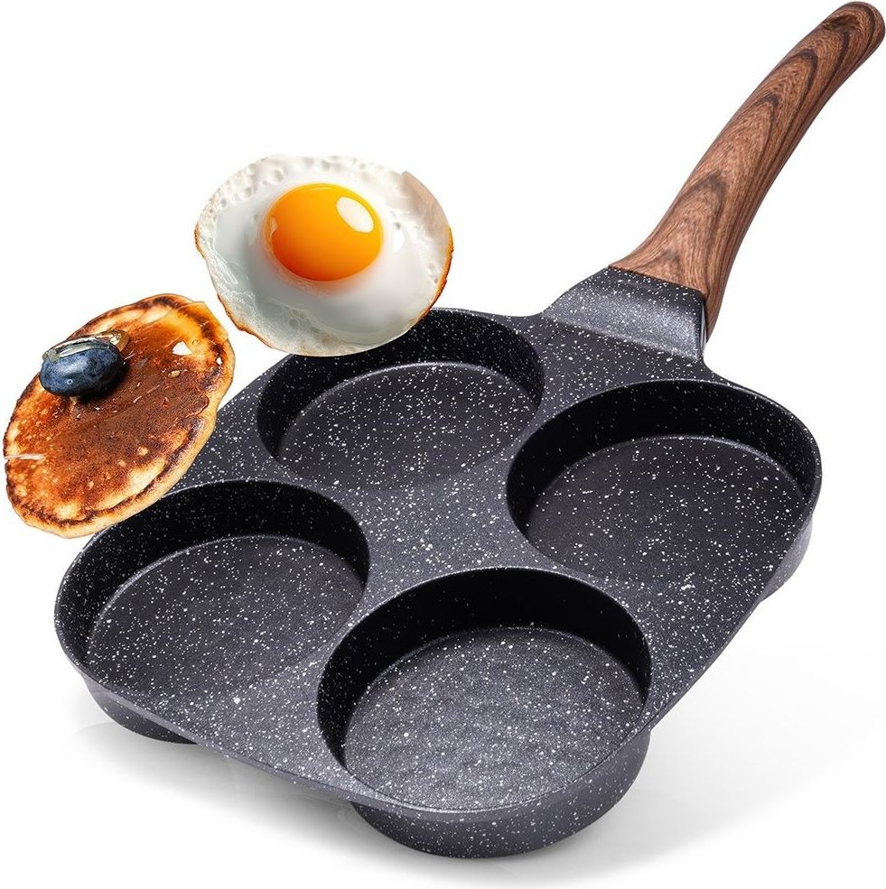Granit æggebakke med 4 huller BLACK&WOOD 19x19 cm