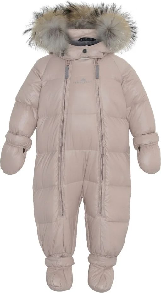 baby dunflyverdragt med pels - mahogany rose