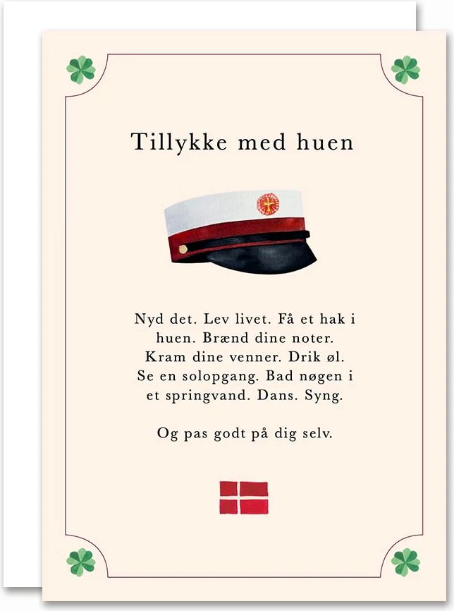 all by voss - til studenten med rød hue - a6 kort
