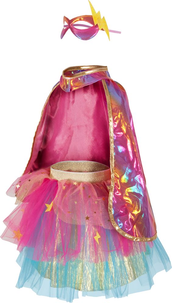 Great Pretenders Super Duper Tutu Cape & Mask Pink/Gold