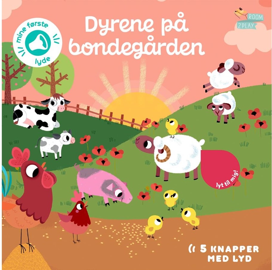 room2play pegebog med lyd - dyrene på bondegården