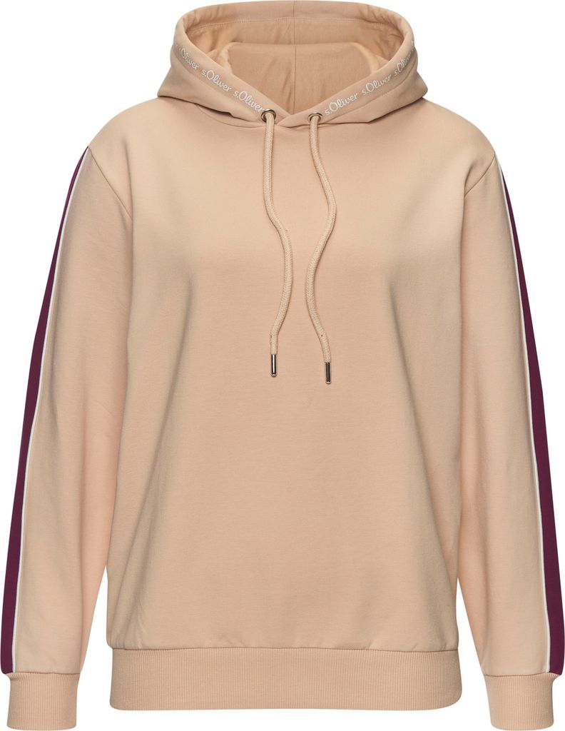 s.Oliver Sweatshirt  beige / vinrød / hvid