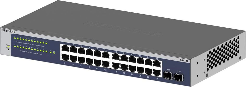 Gigabit switch NETGEAR GS724Tv6 managed, 24 porte + 2 SFP