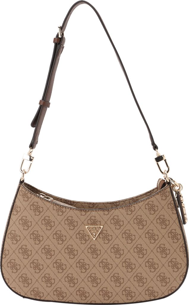 GUESS Skuldertaske 'NOELLE II TOP ZIP SHOULDER BAG'  brun / lysebrun