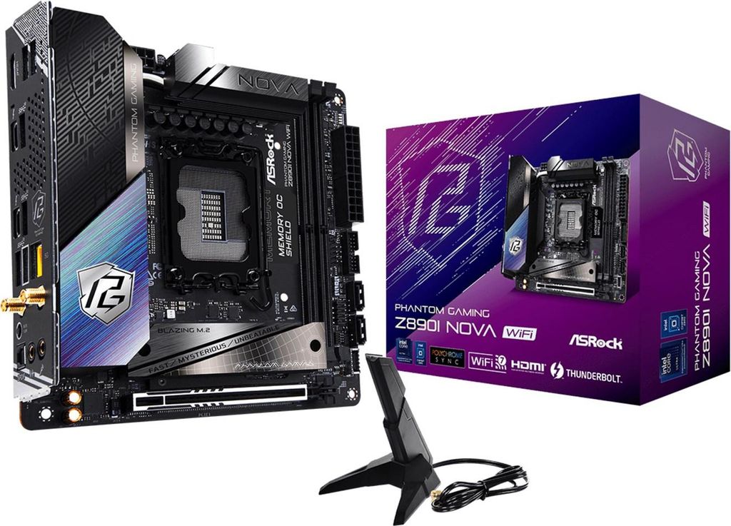 ASRock Z890I NOVA WIFI Moderkort - Intel Z890 - Intel LGA1851 socket - DDR5 RAM - Mini-ITX