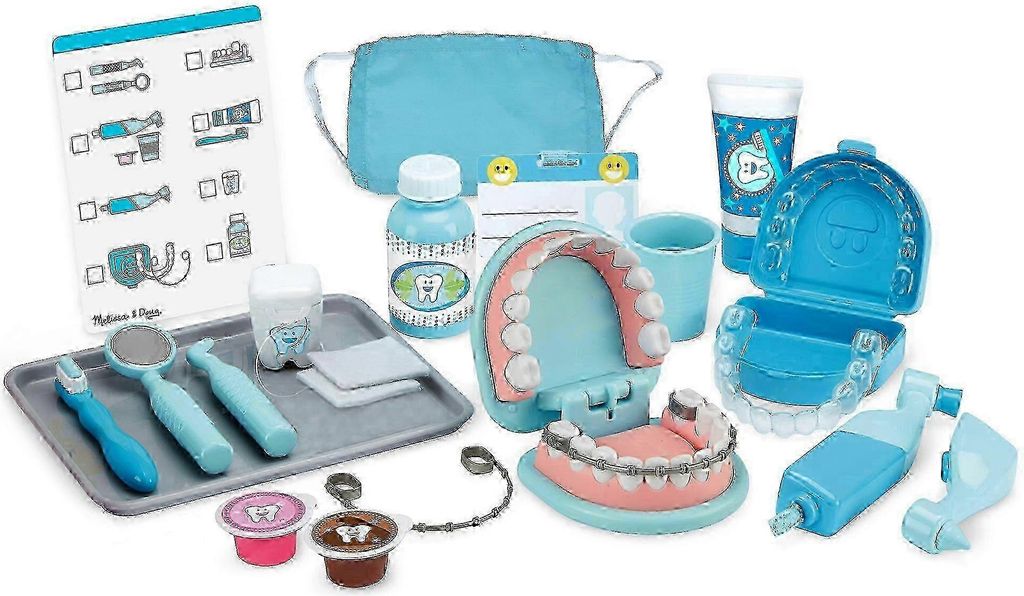 melissa & doug super smile tandlægesæt med foregivende legesæt med tænder og tandtilbehør