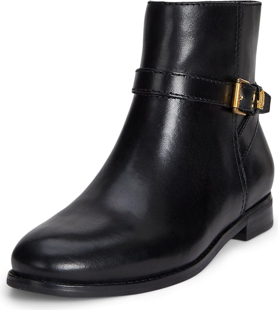 Lauren Ralph Lauren Brooke Ii Burnished Leather Bootie - Black