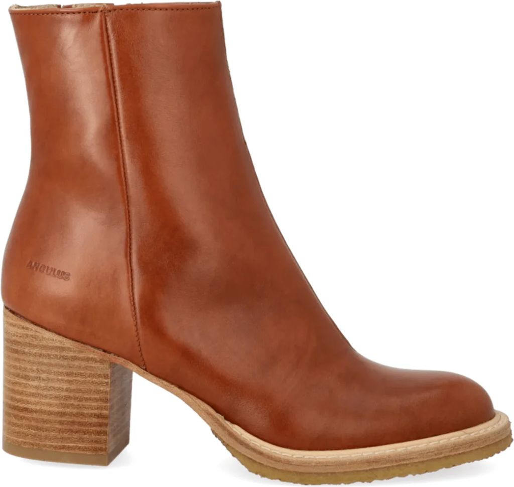 ANGULUS Block heel boot with zipper 7696-101-1838