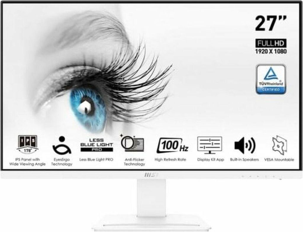 MSI PRO MP273AWDE PC Skærm - 27", 1920x1080, 100Hz (Full HD), IPS - Hvid