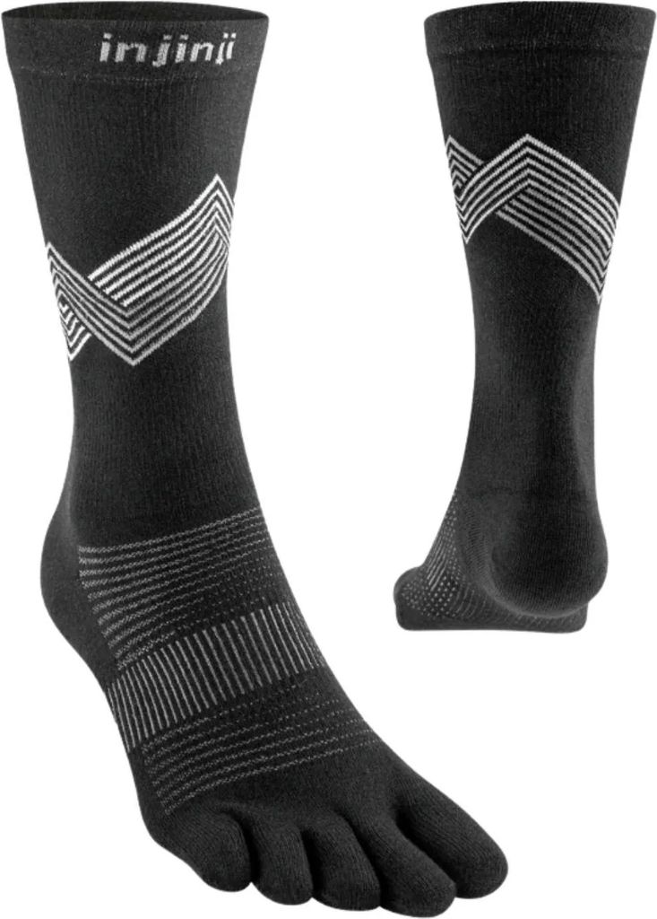 Injinji Run Light Weight Crew Strømper Sort 37-40 til løb - optimal komfort og støtte til dine fødder