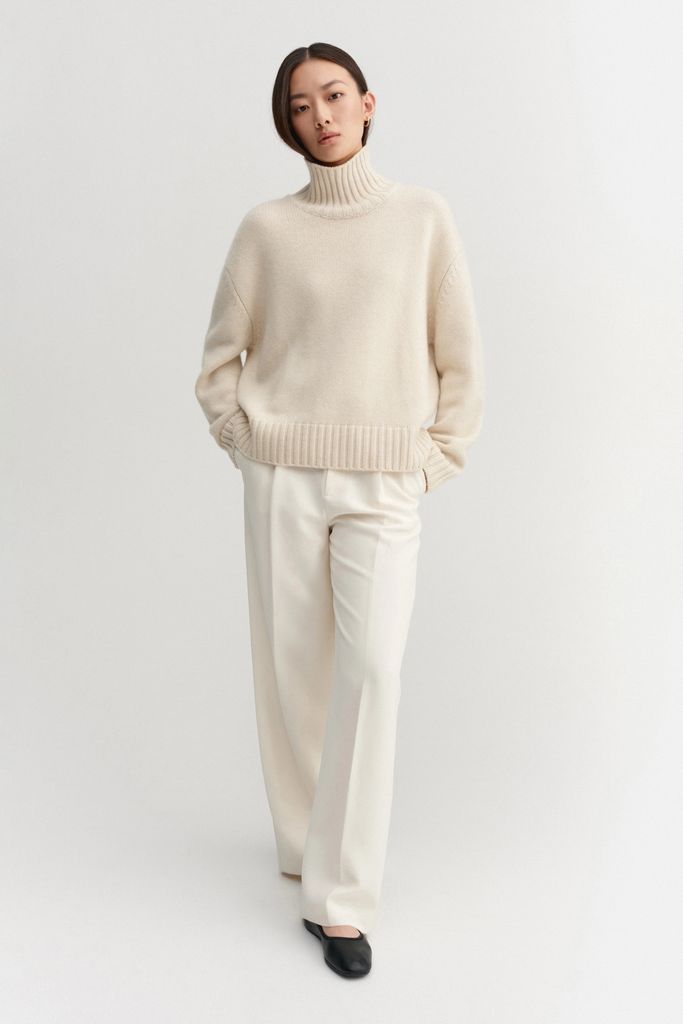 nola turtleneck sweater, vanilla
