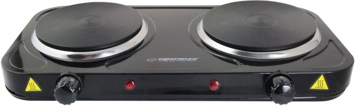 Dobbelt kogeplade Esperanza EKH010K – sort bordmodel, 2 zoner