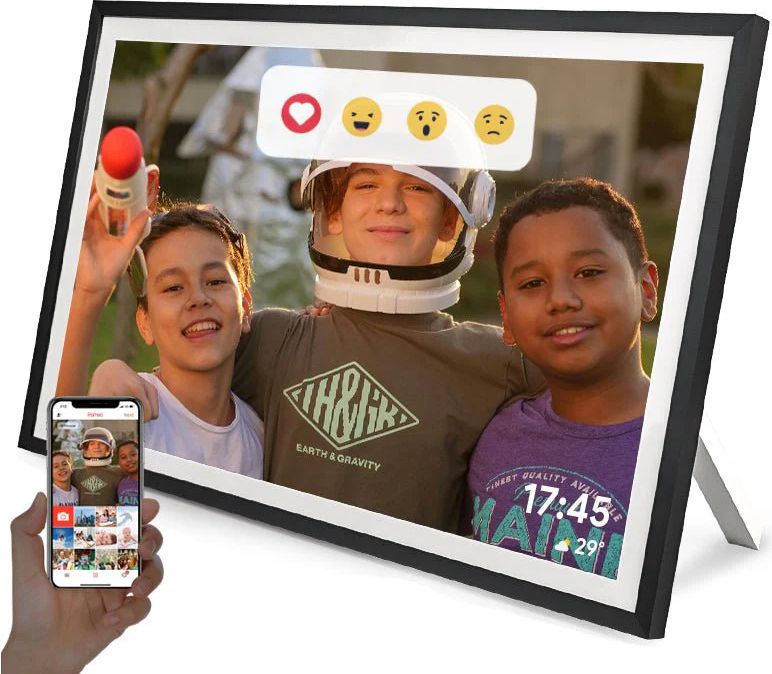Premium App Styret Frameo Fotoramme Large 15 6 Sort