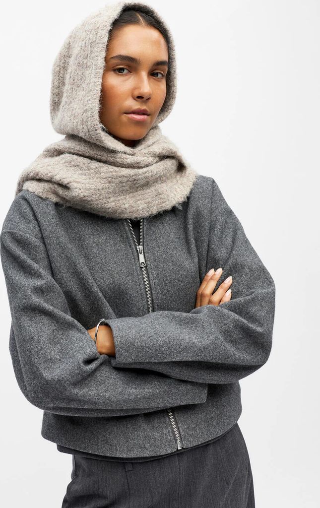 milu knit balaclava tørklæde - humus