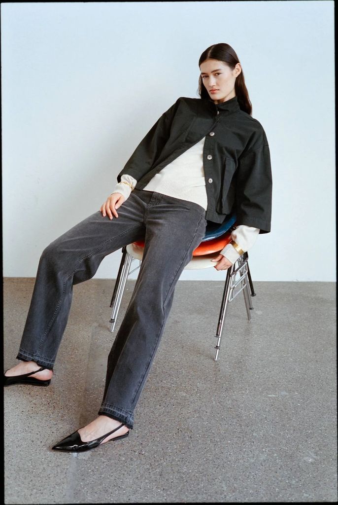 katje - canvas light jacket i faded black