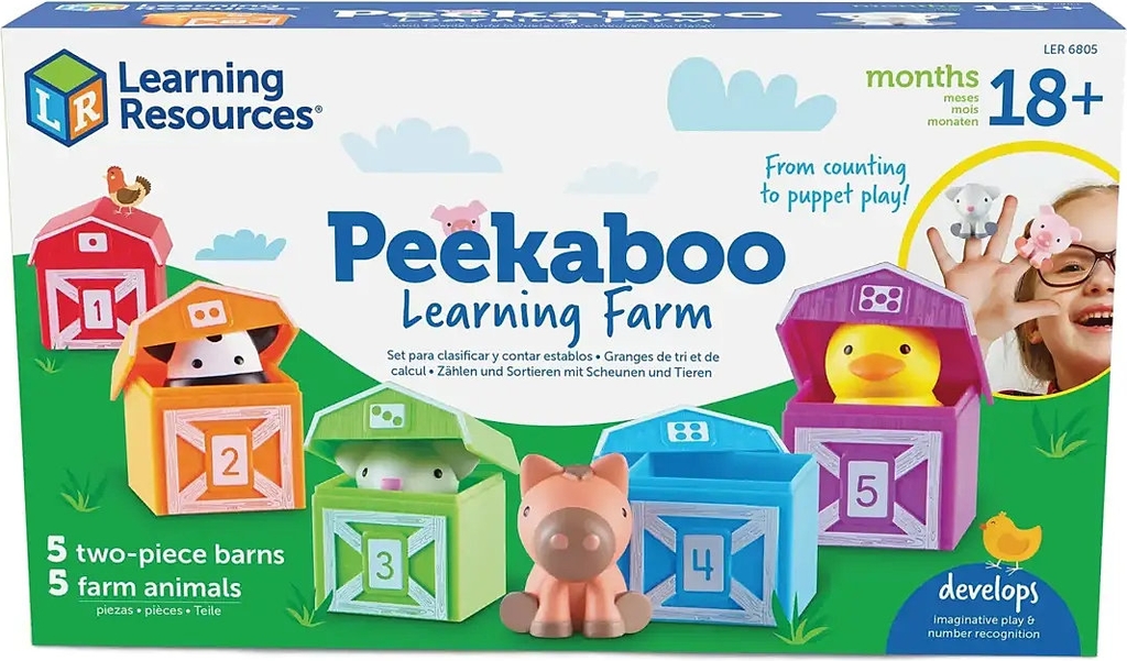 LEARNING RESOURCES Peekaboo Learning Farm |Pink |One Size
