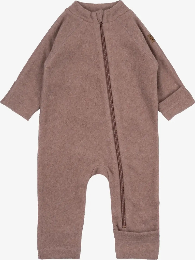 mikk-line Cotton Fleece Baby Suit - Brown - 62