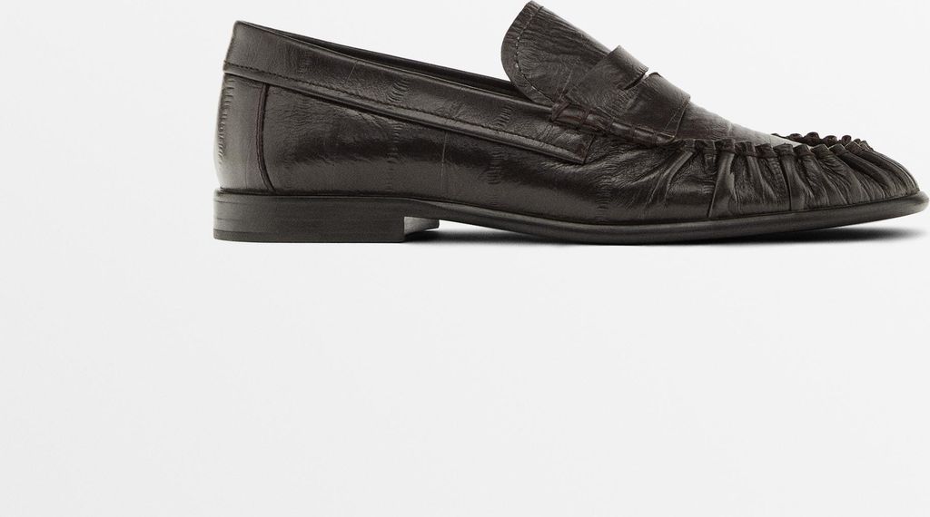 embossed leather loafers