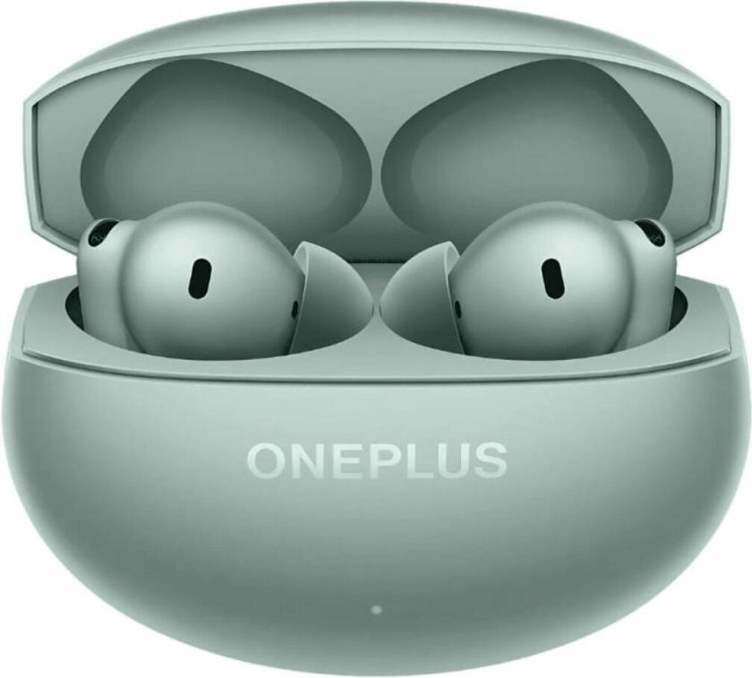 bluetooth-hörlurar - oneplus - buds 4 - brusreducering 55 db - batteritid 45 timmar - metalgrön