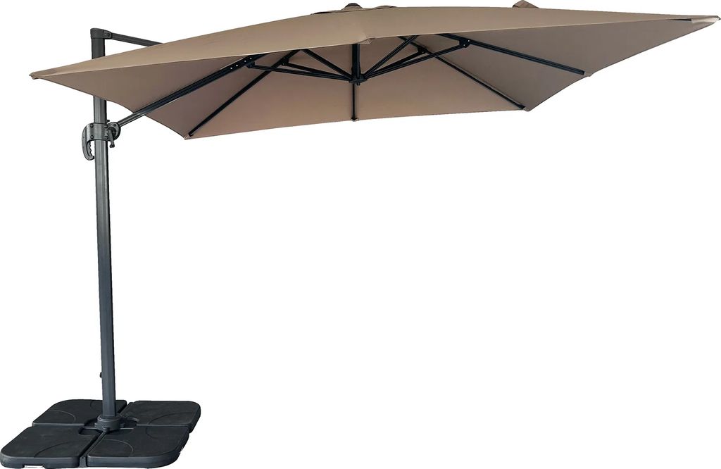 outrium messina hængeparasol sand/grå 295x295x260